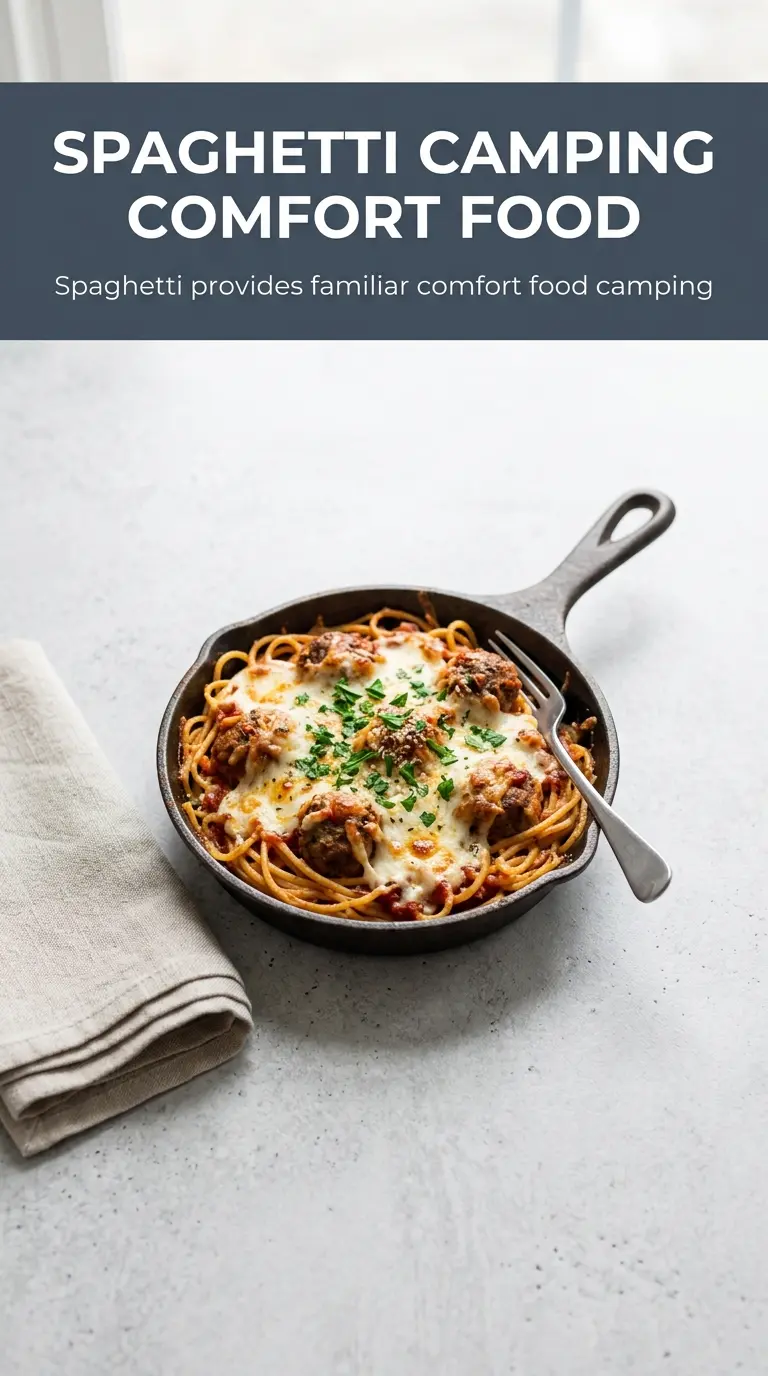 Campfire Spaghetti Bake cheesy bubbly