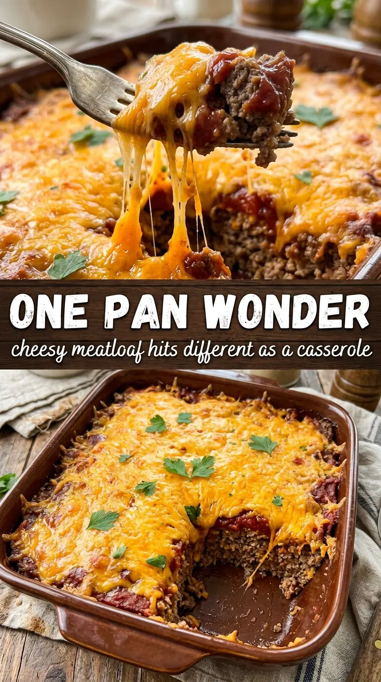 Cheesy Meatloaf Casserole cheesy baked beef