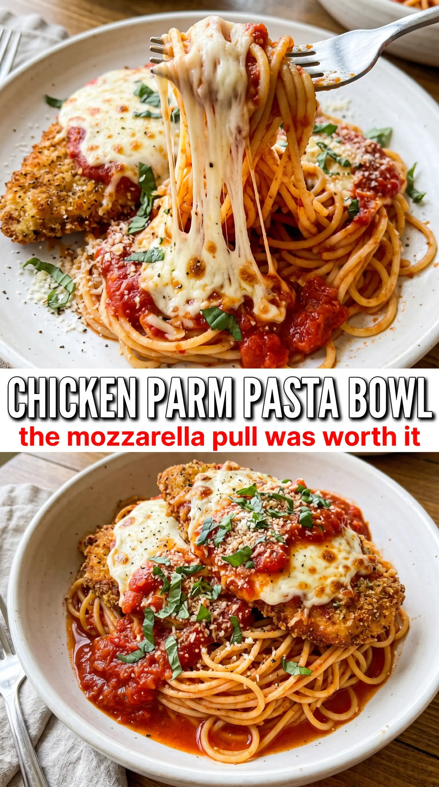 Chicken Parmesan Pasta cheesy baked pasta