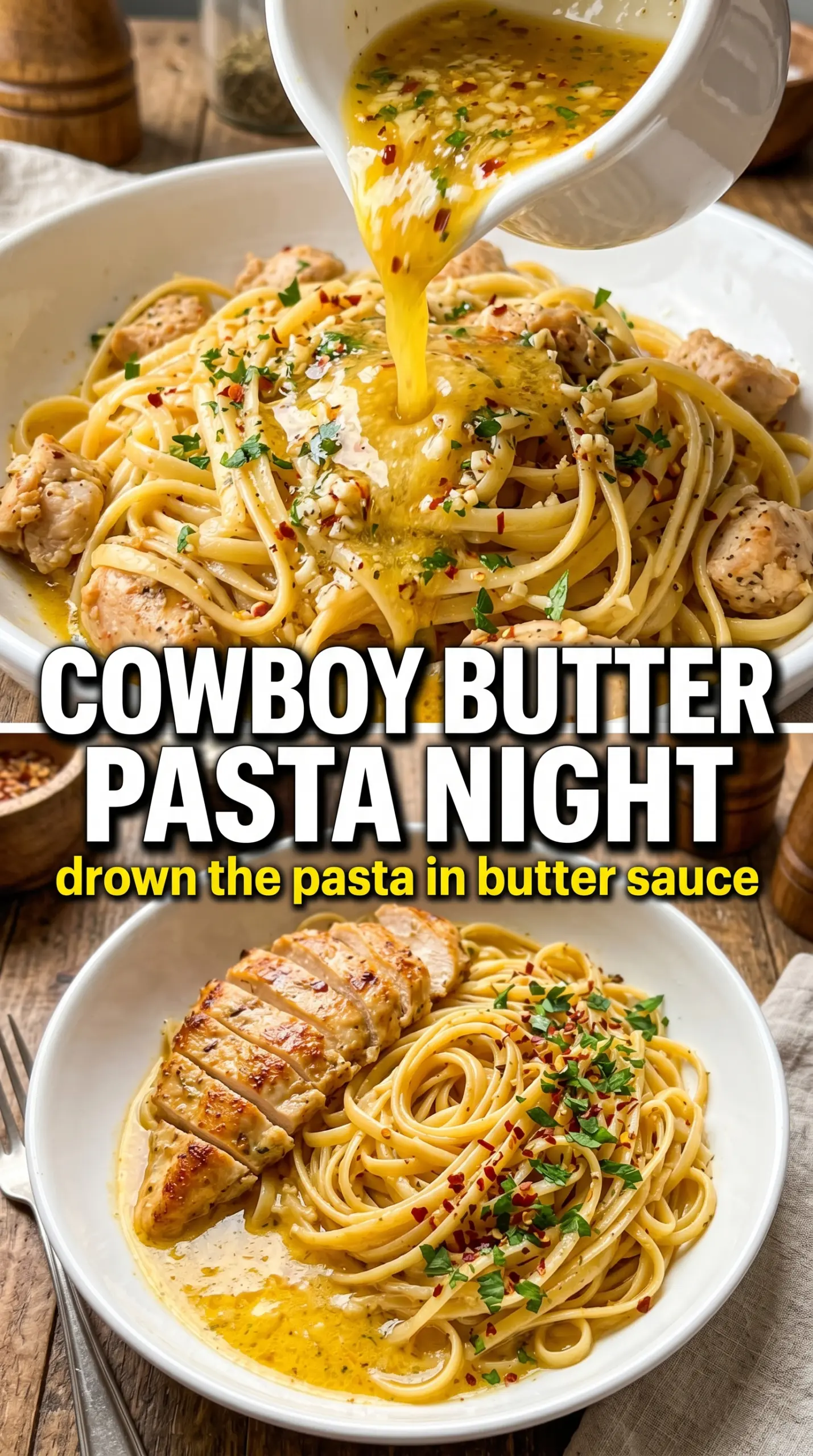 Cowboy Butter Chicken Linguine bold herb-spiced