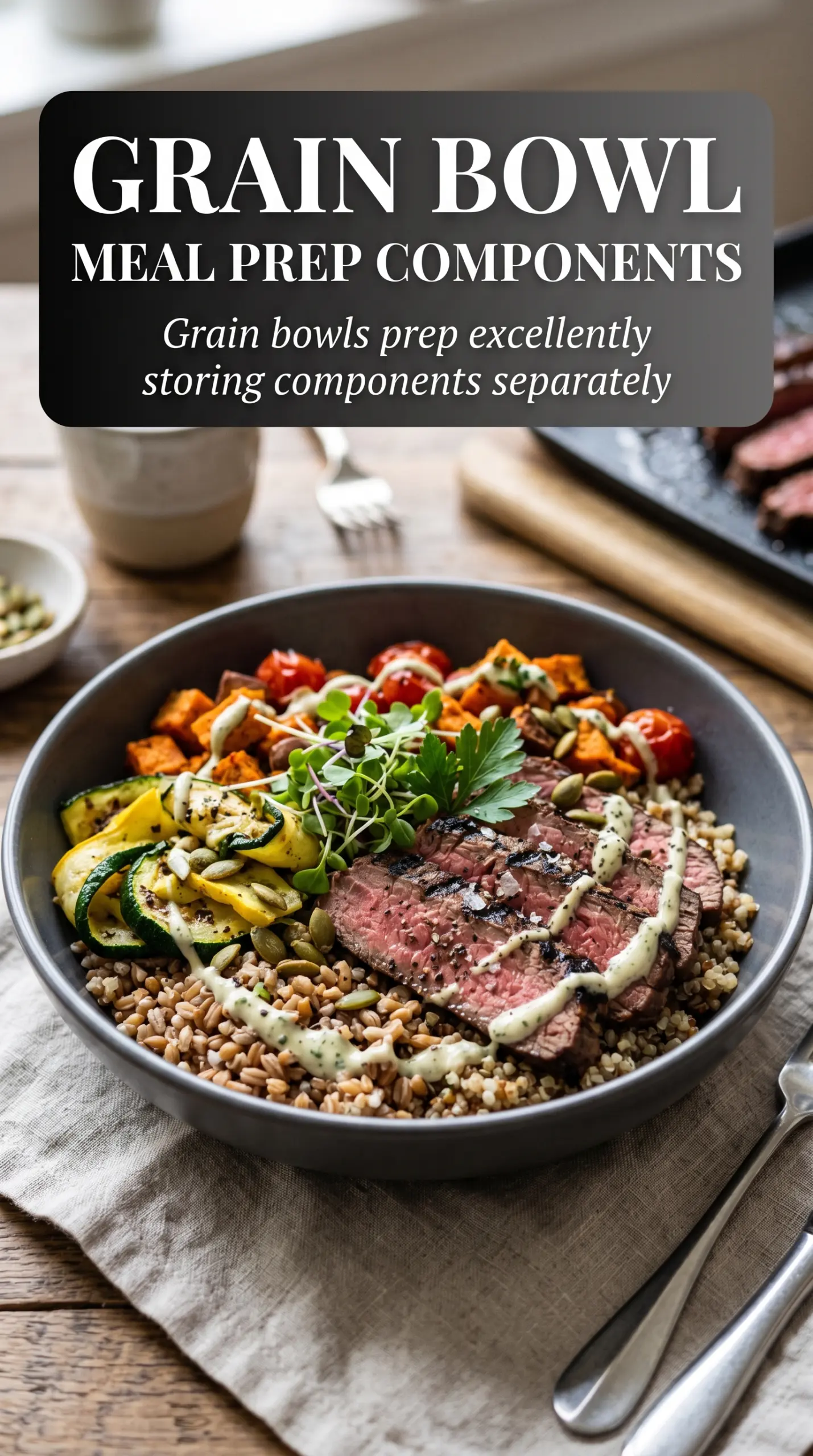 Cozy Grilled Steak Bowl with Zucchini grilled steak zucchini bowl