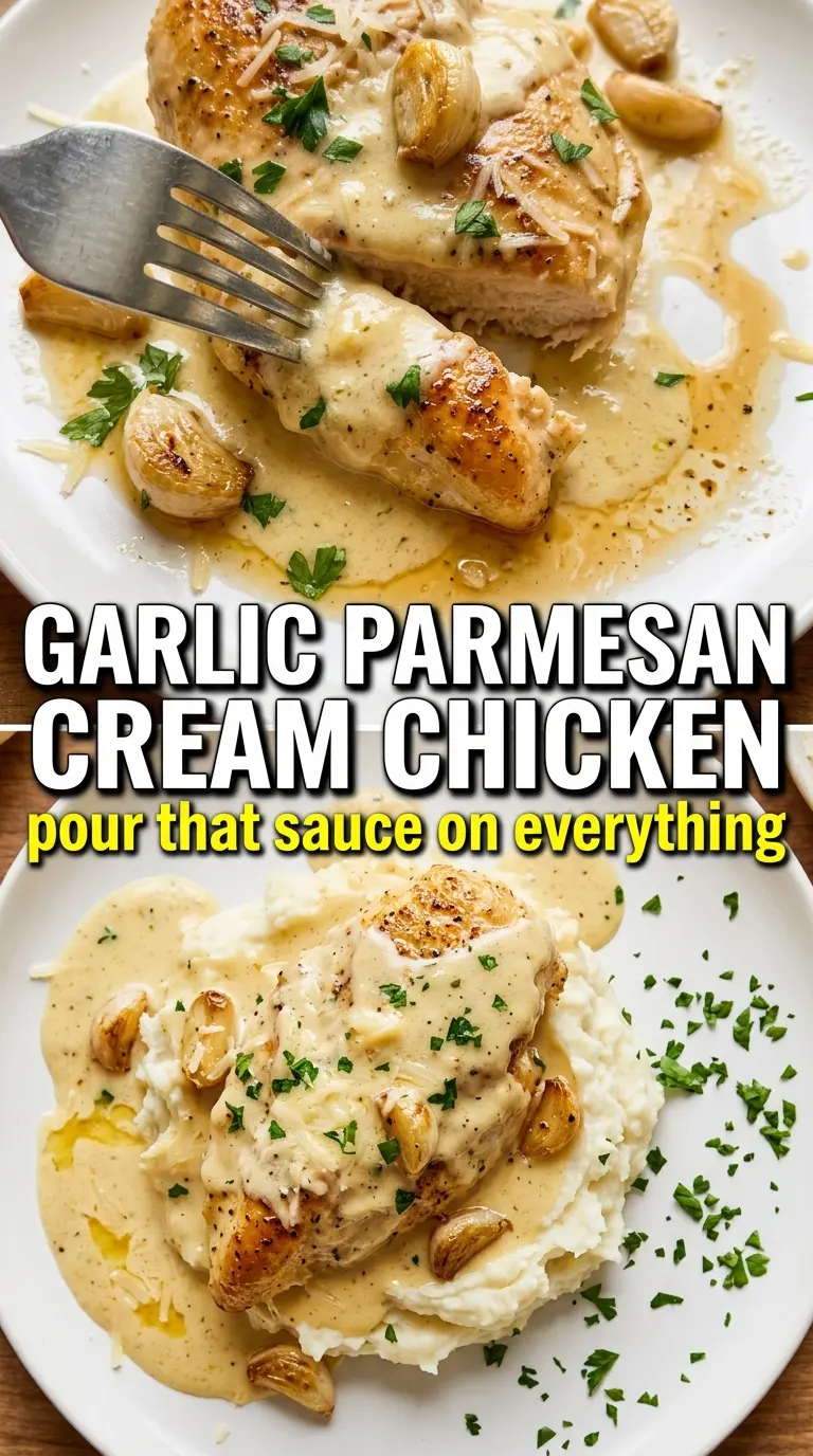 Creamy Garlic Parmesan Chicken creamy skillet, golden seared, garlic parmesan