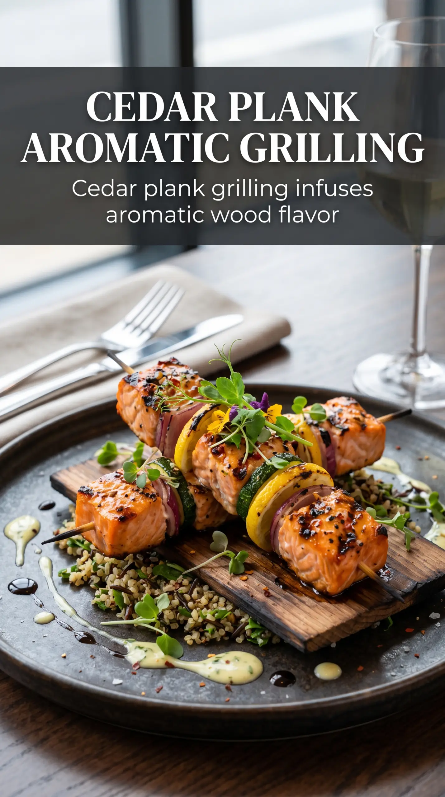 Grilled Salmon Kebabs lemon-herb skewers
