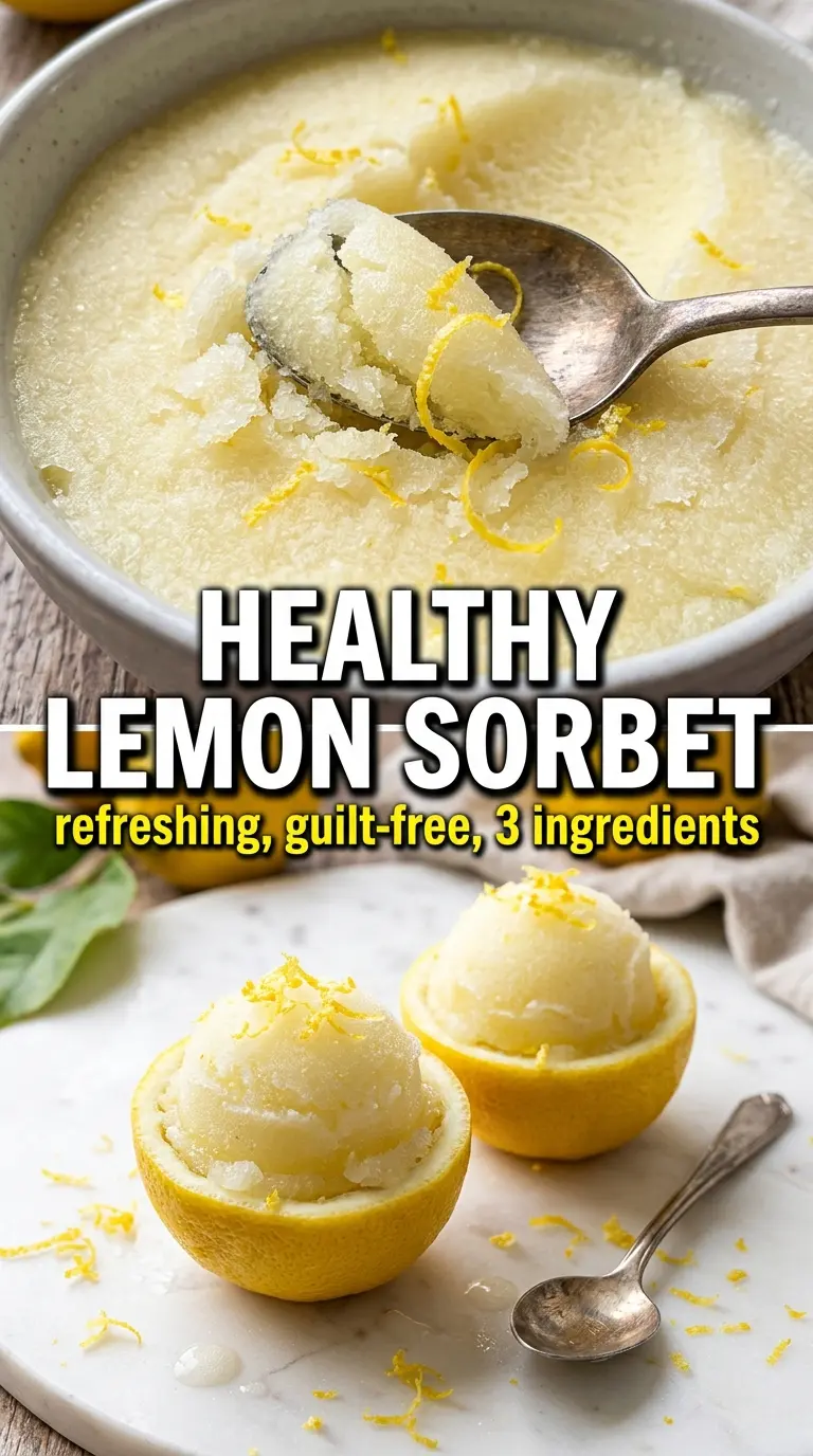 Healthy Lemon Sorbet with icy citrus
