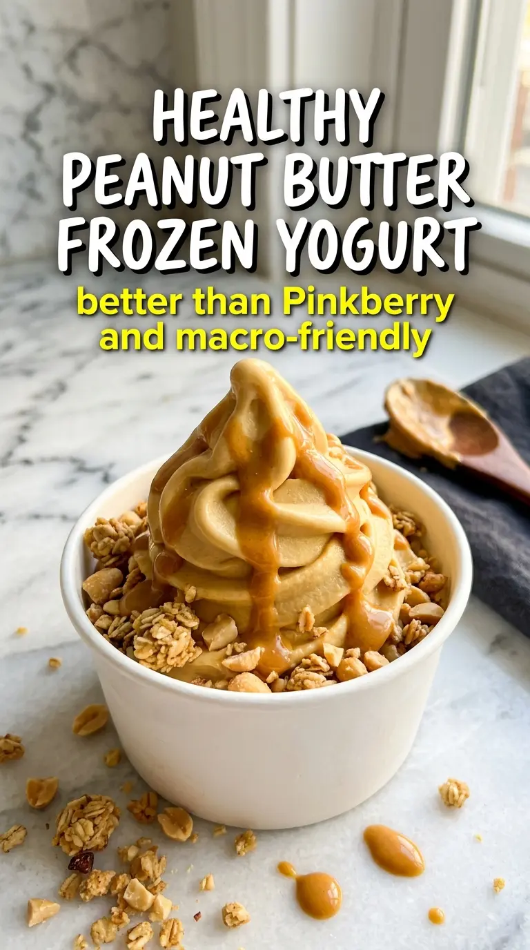Healthy Peanut Butter Frozen Yogurt creamy peanut butter dessert