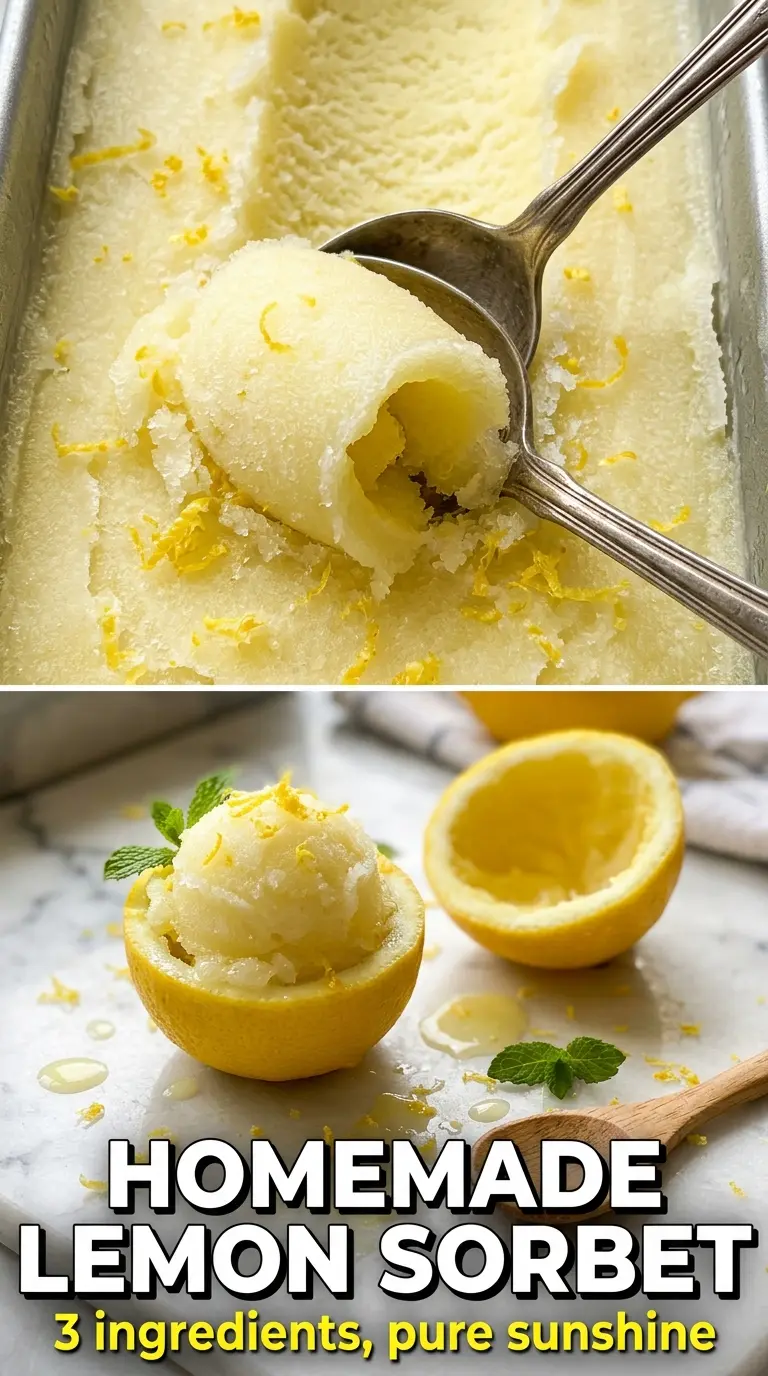 Lemon sorbet bright icy citrus