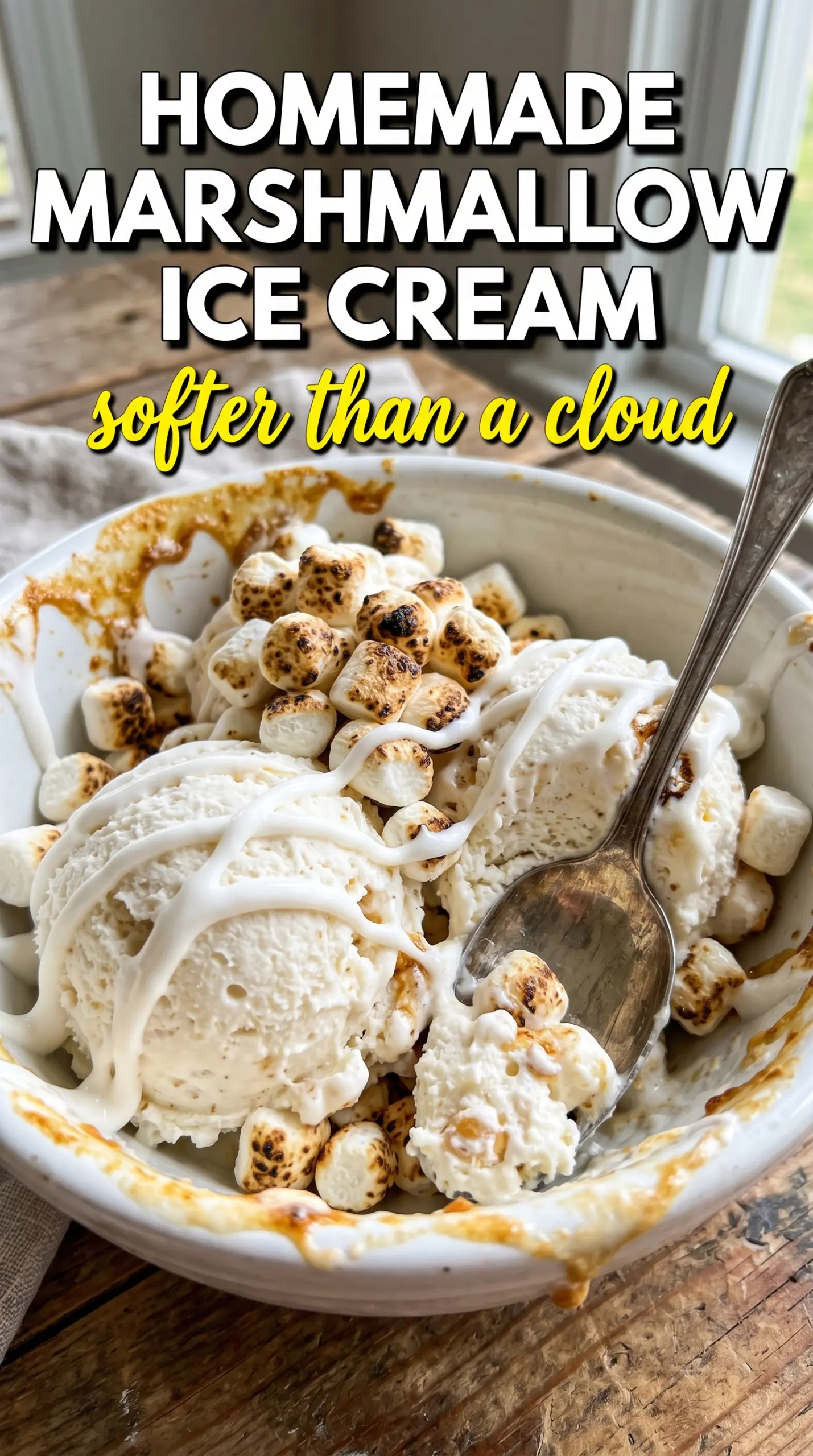 Scoop of homemade ice cream in a bowl