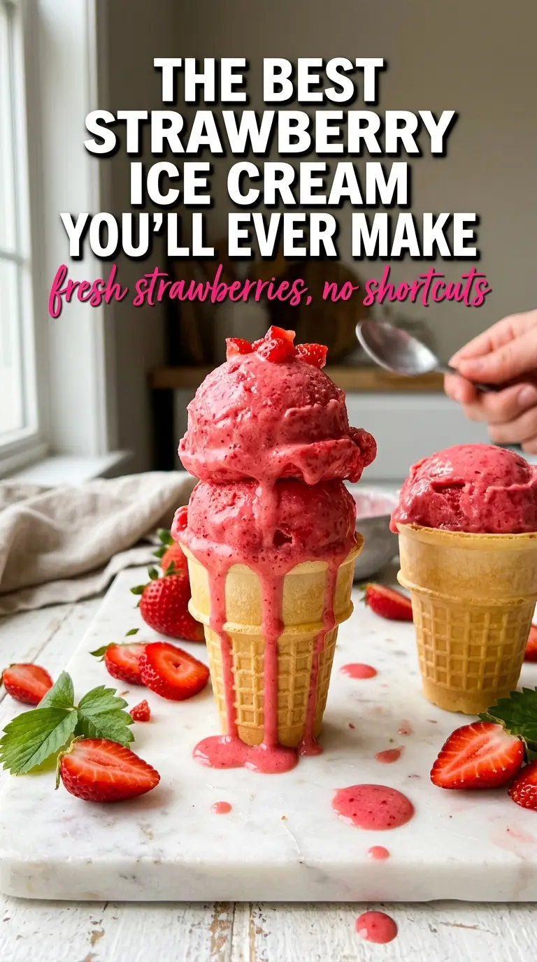 Scoop of homemade ice cream in a bowl