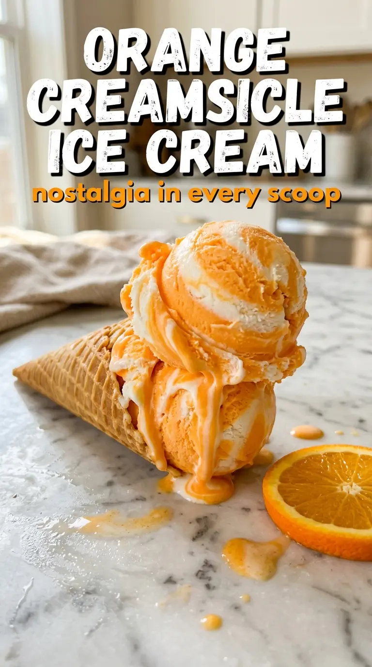 Orange Creamsicle Ice Cream, creamy citrus swirl