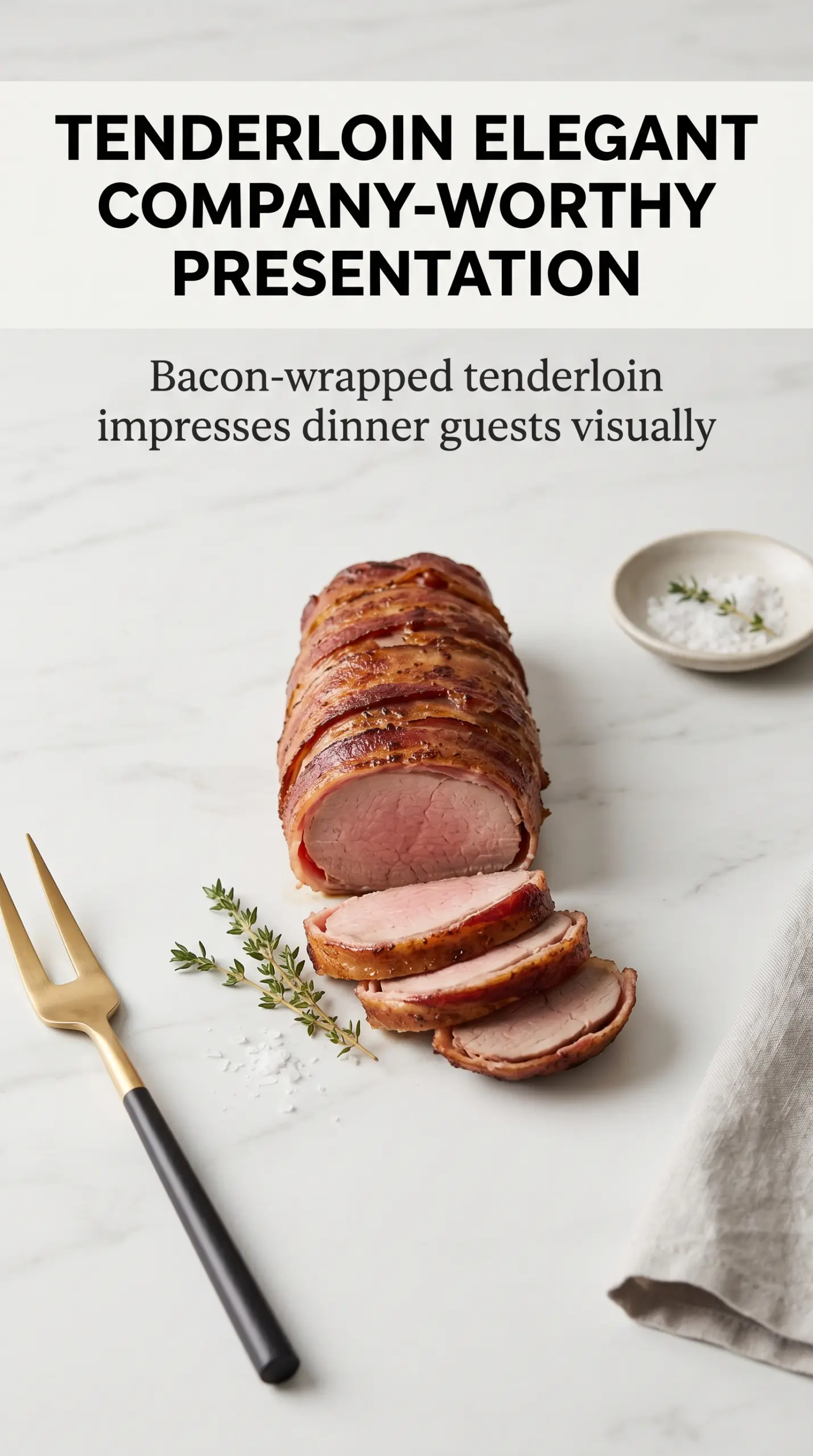 Pellet Grill Smoked Bacon Wrapped Pork Tenderloin smoky bacon, juicy slices