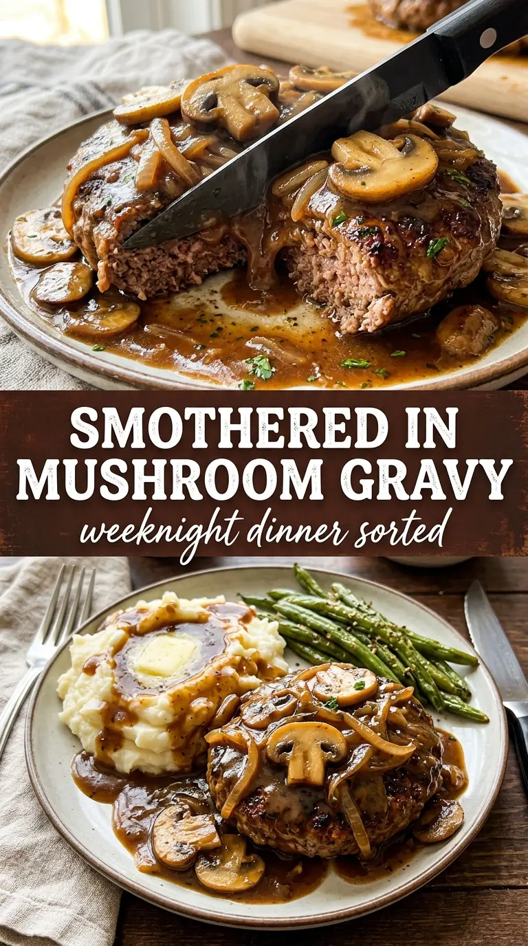 Salisbury steak with mushroom gravy hearty savory