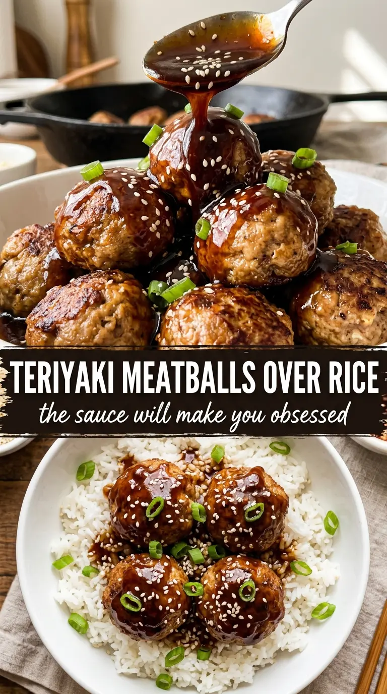 Slow Cooker Teriyaki Meatballs glossy sticky