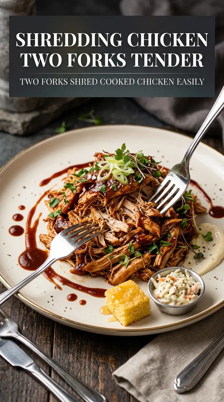 The Best Crockpot BBQ Chicken tender, saucy, shredded