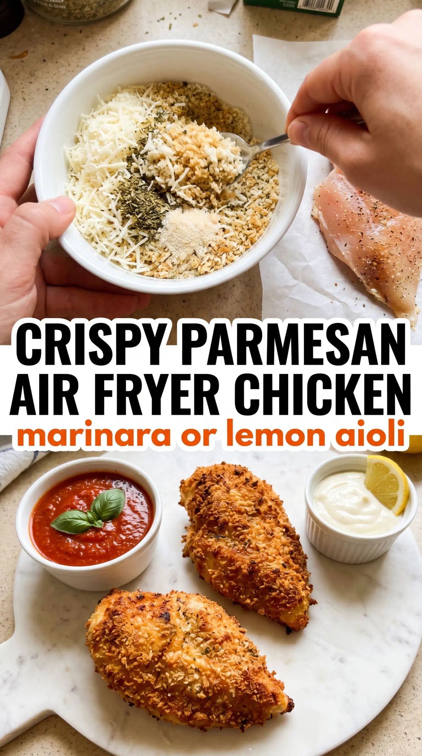 Crispy Air Fryer Parmesan Crusted Chicken golden crunchy