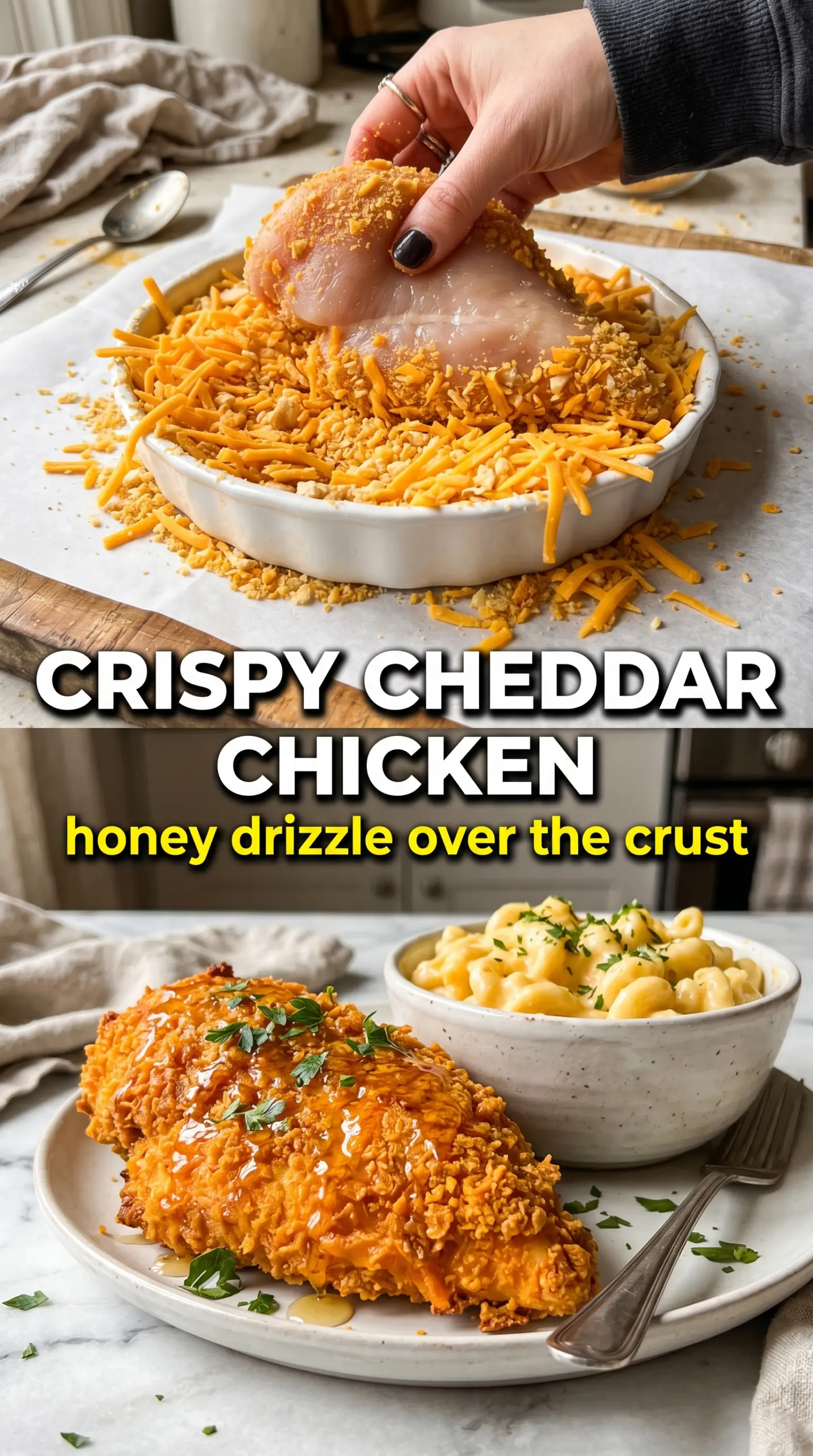 Crispy Cheddar Chicken golden crispy cheesy