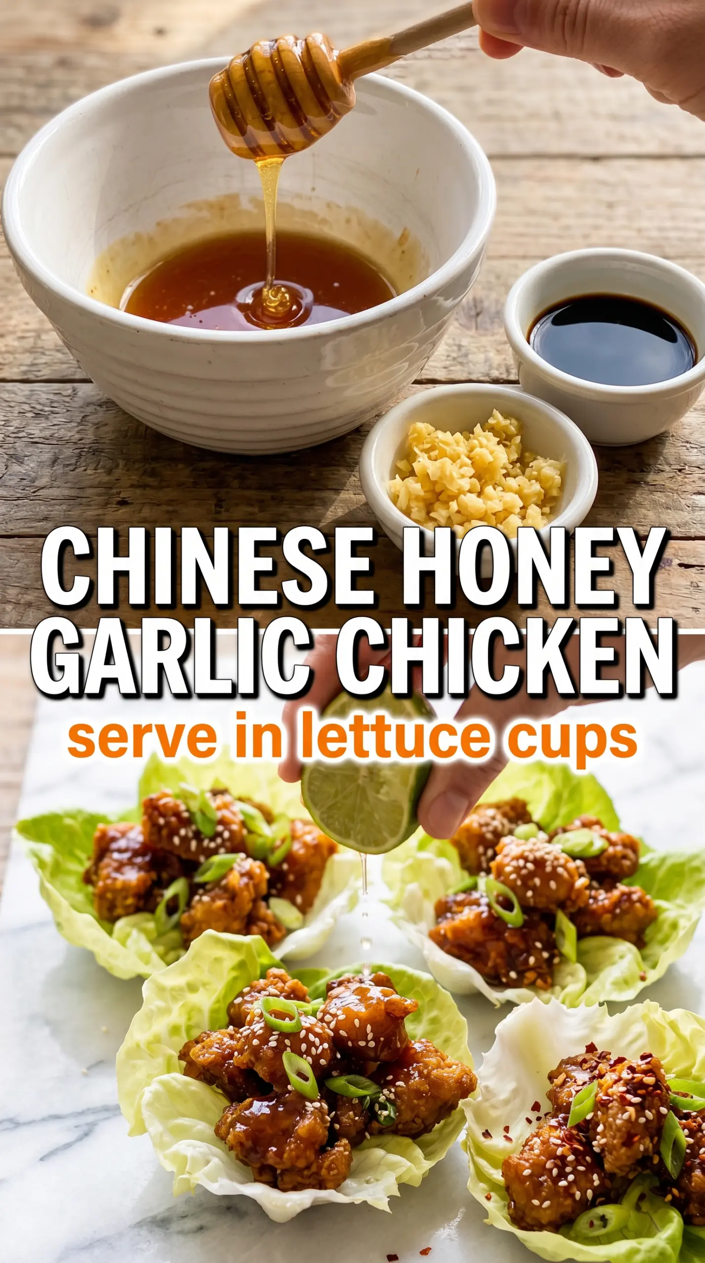 Crispy Chinese Honey Garlic Chicken sticky glossy