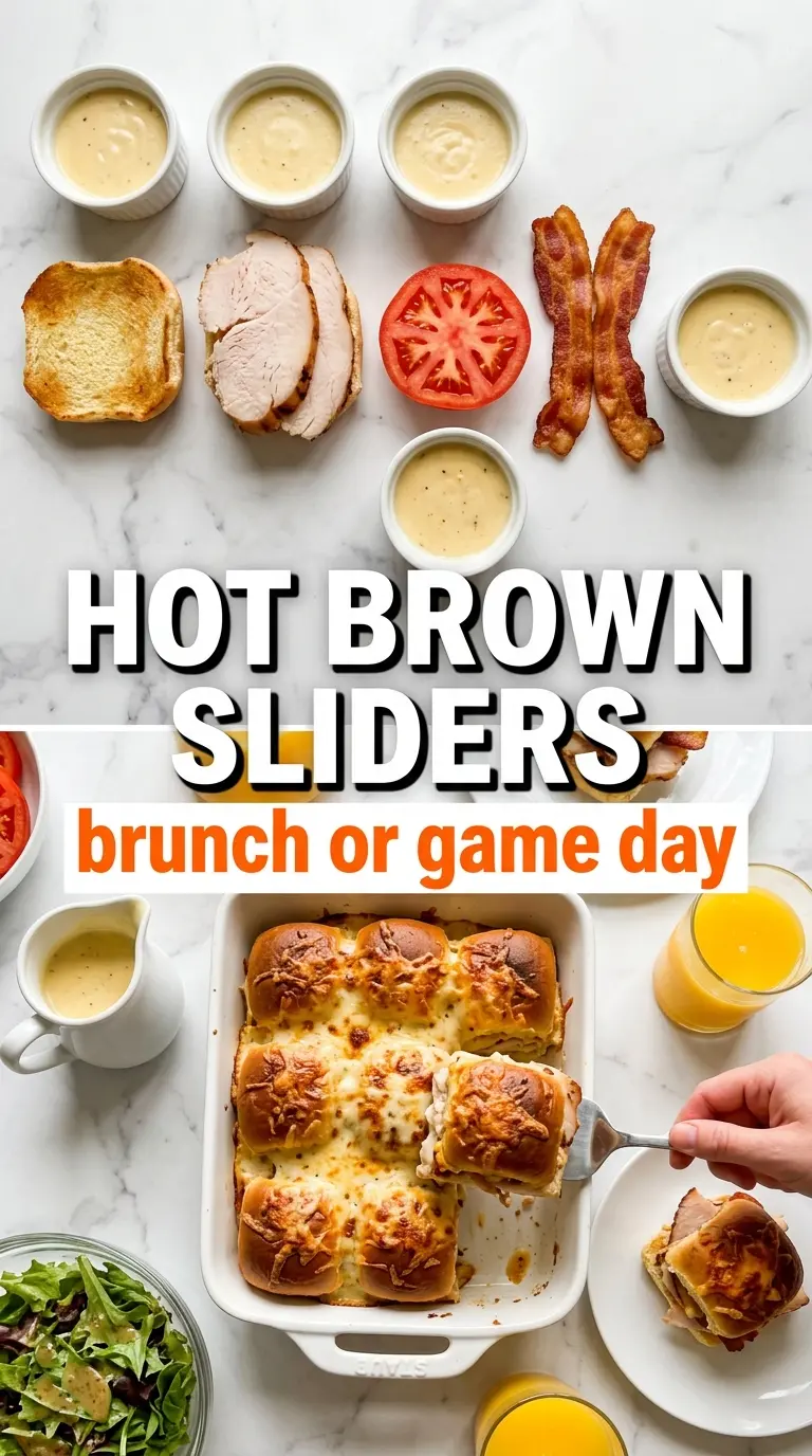 Kentucky Hot Brown sliders, cheesy bacon, pull-apart