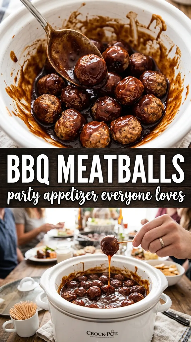 Oven Baked BBQ Meatballs sticky glazed