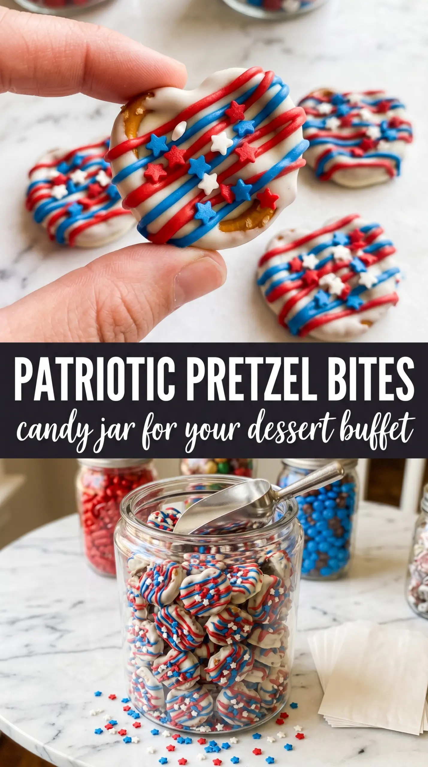 Patriotic Pretzel Bites sweet salty festive