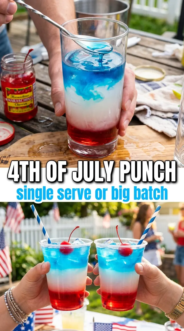 Patriotic Punch red white blue layered