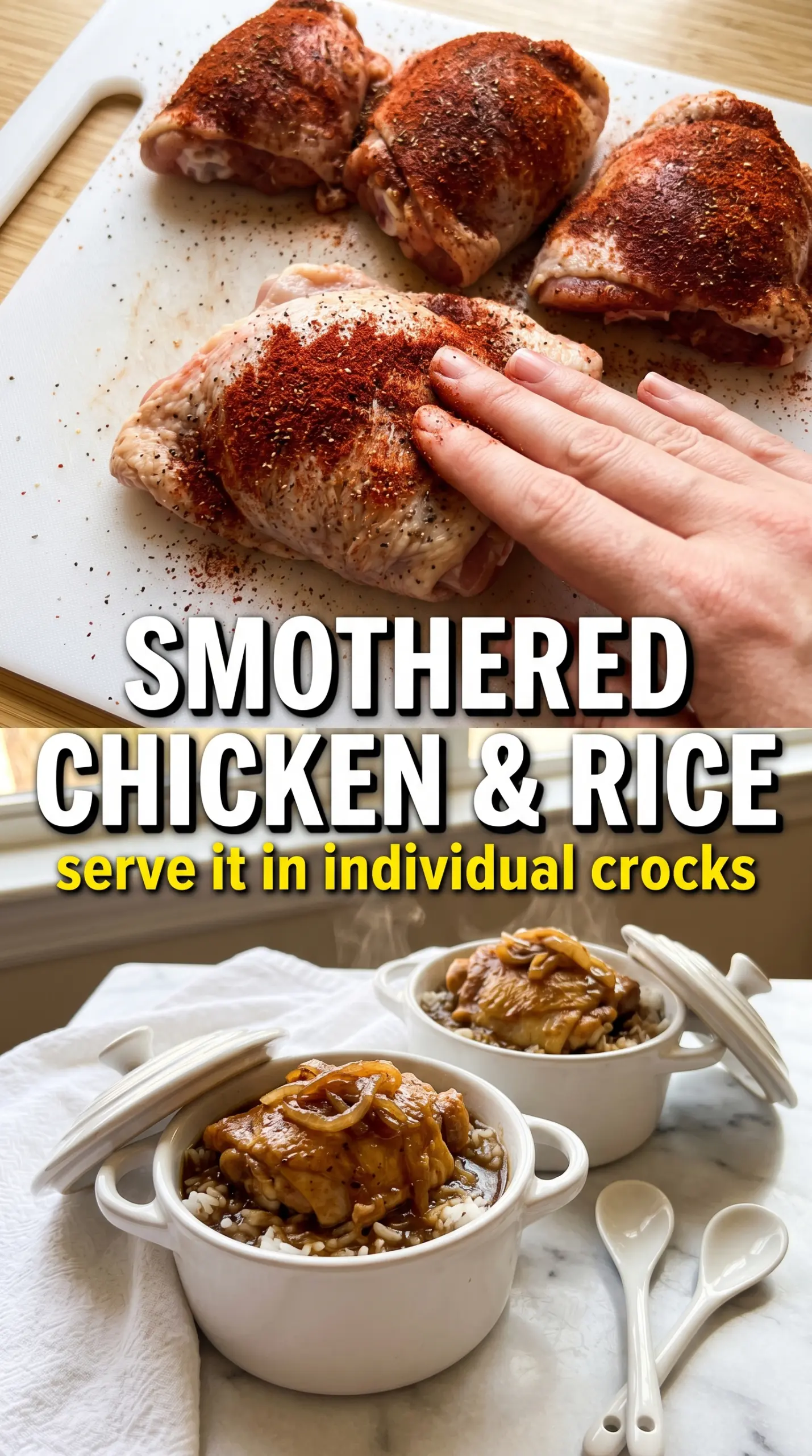 Smothered Chicken and Rice savory creamy