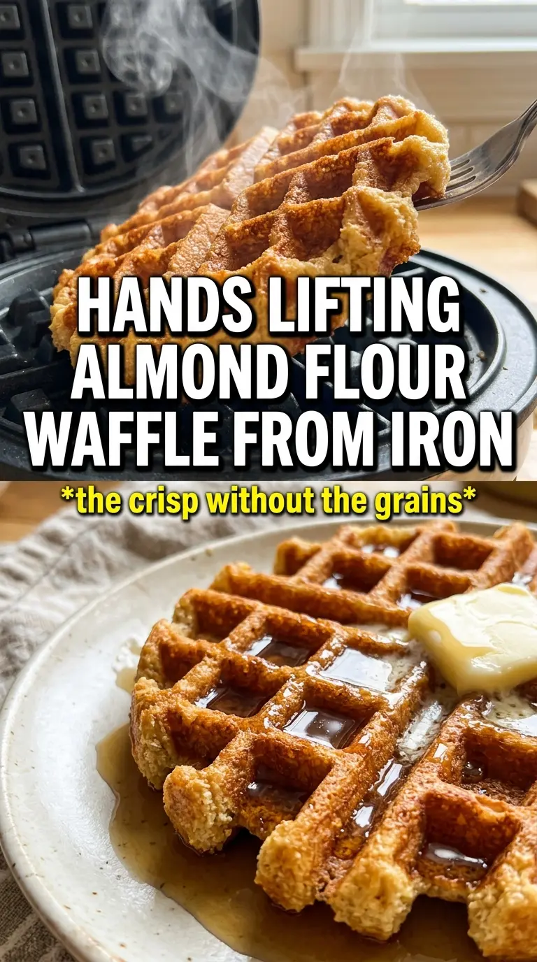 Almond Flour Pumpkin Waffles golden crispy