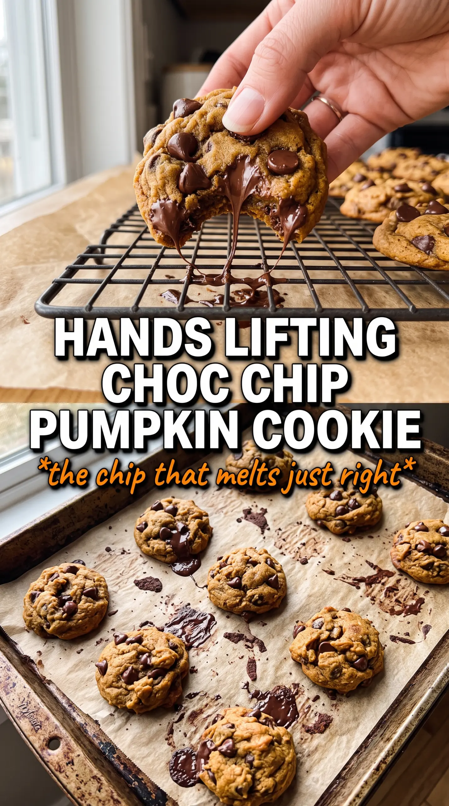 Chocolate Chip Pumpkin Cookies soft chewy chocolatey