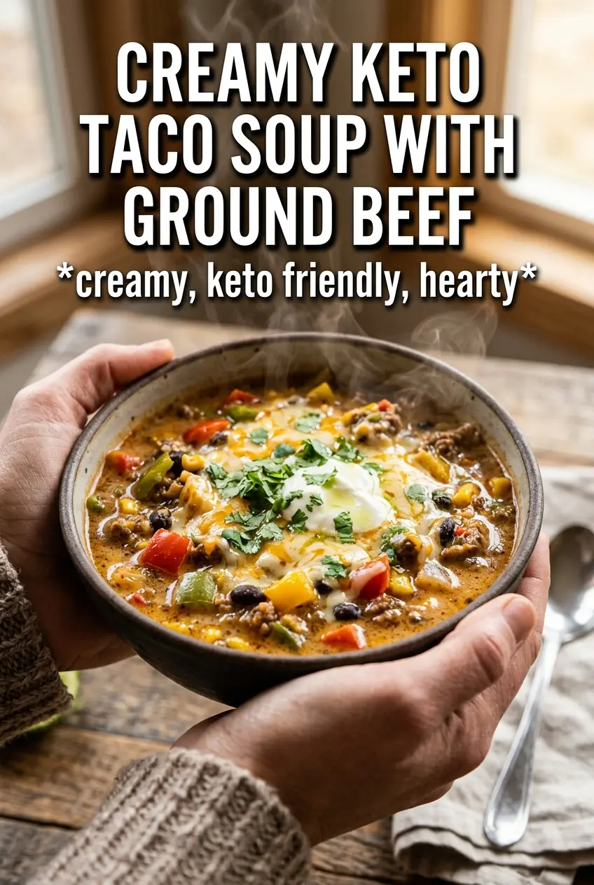 Creamy Keto Taco Soup with Ground Beef