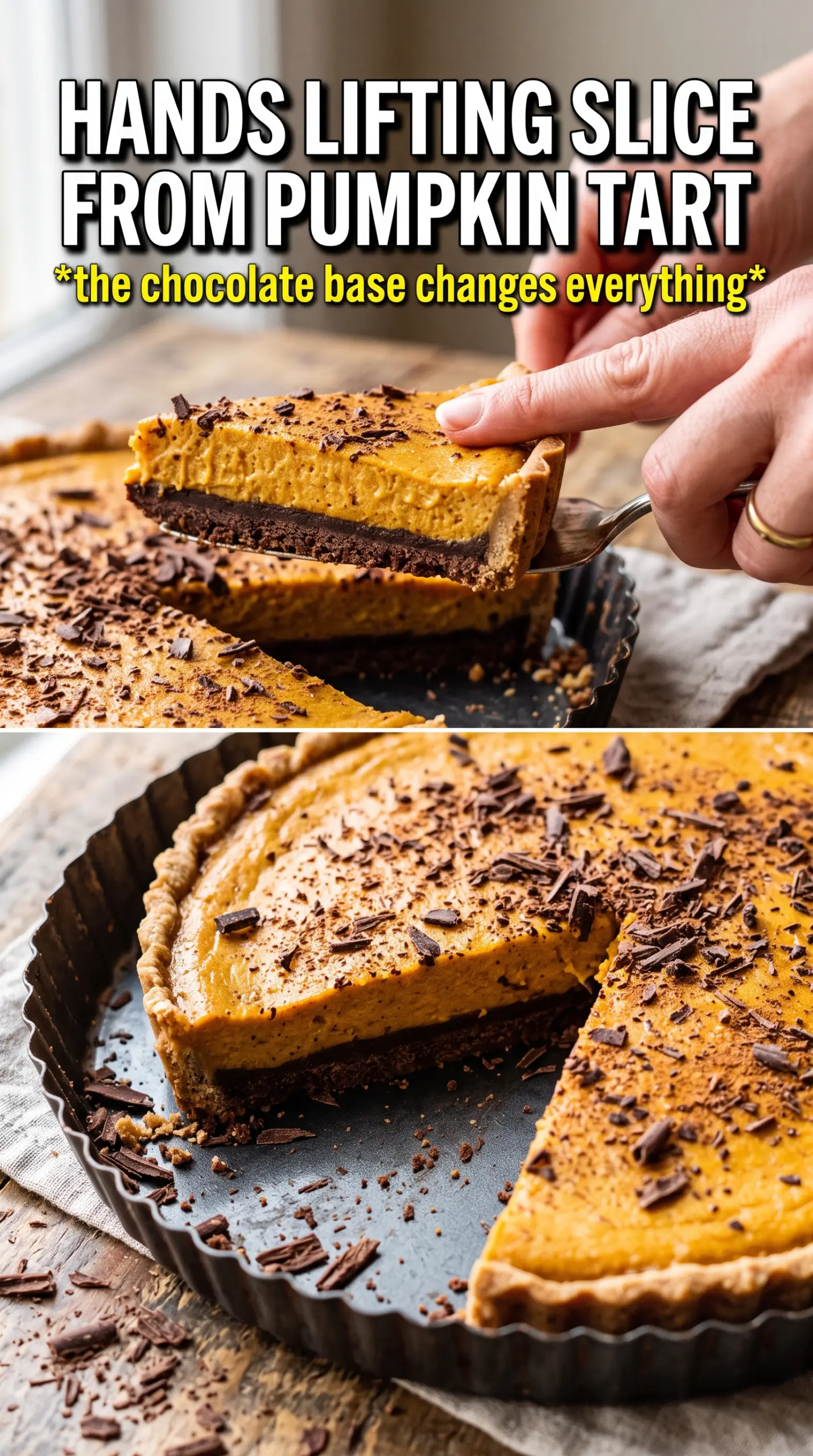 Dark Chocolate Pumpkin Tart rich silky cocoa