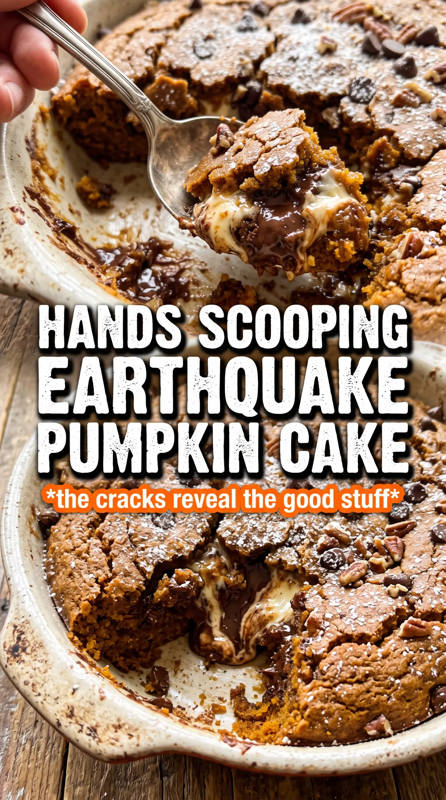 Earthquake Pumpkin Cake crackled swirled creamy