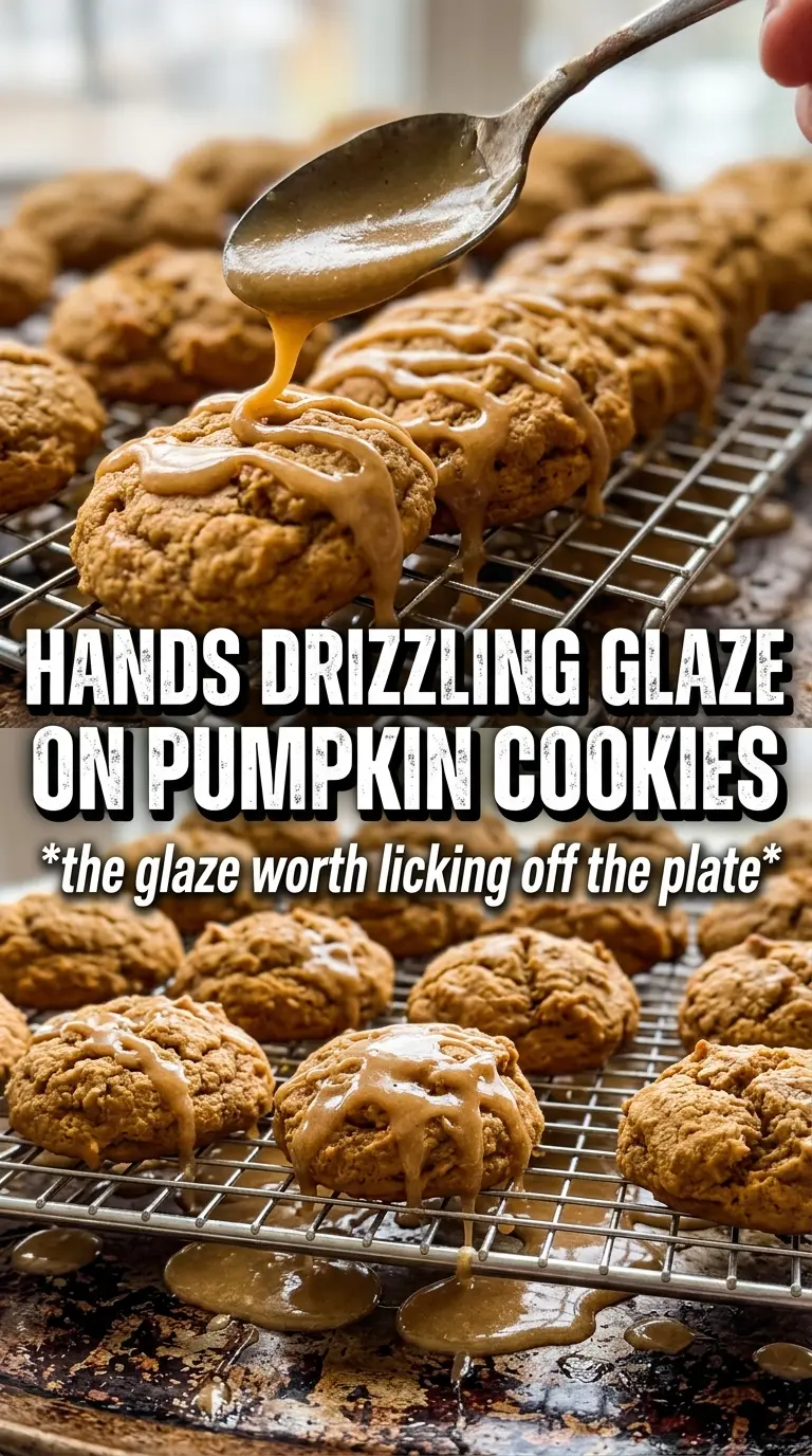 Glazed pumpkin cookies soft cakey glazed