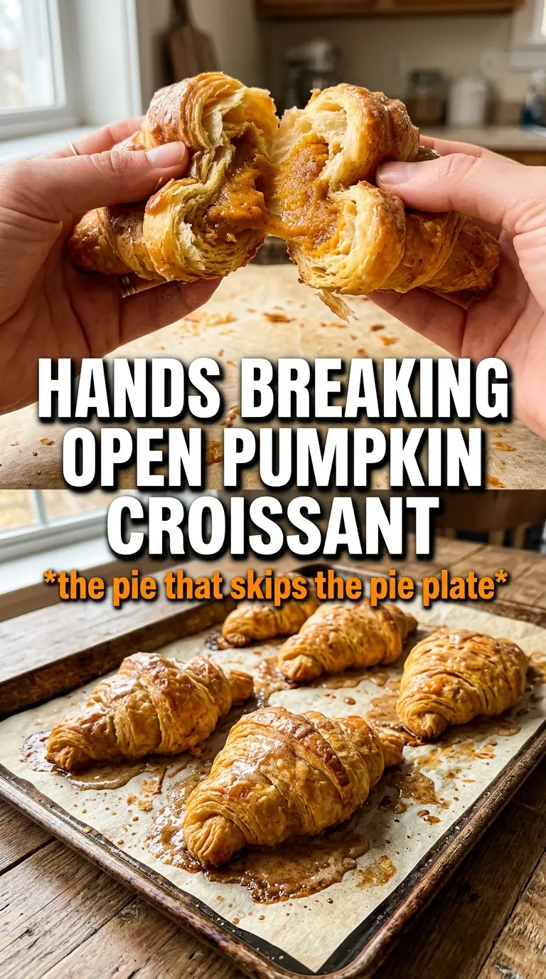 Mini Pumpkin Pie Croissants golden flaky glazed