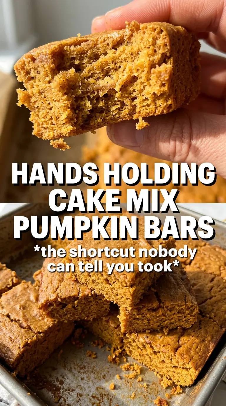 Pumpkin Bars With Cake Mix, creamy frosting, soft crumb