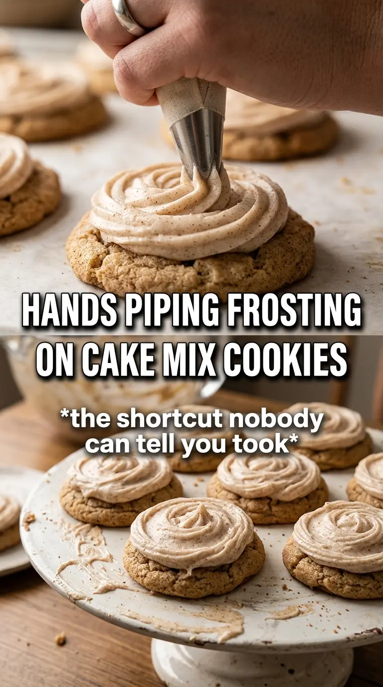 Pumpkin Cake Mix Cookies With Cinnamon Cream Cheese Frosting soft spiced frosted