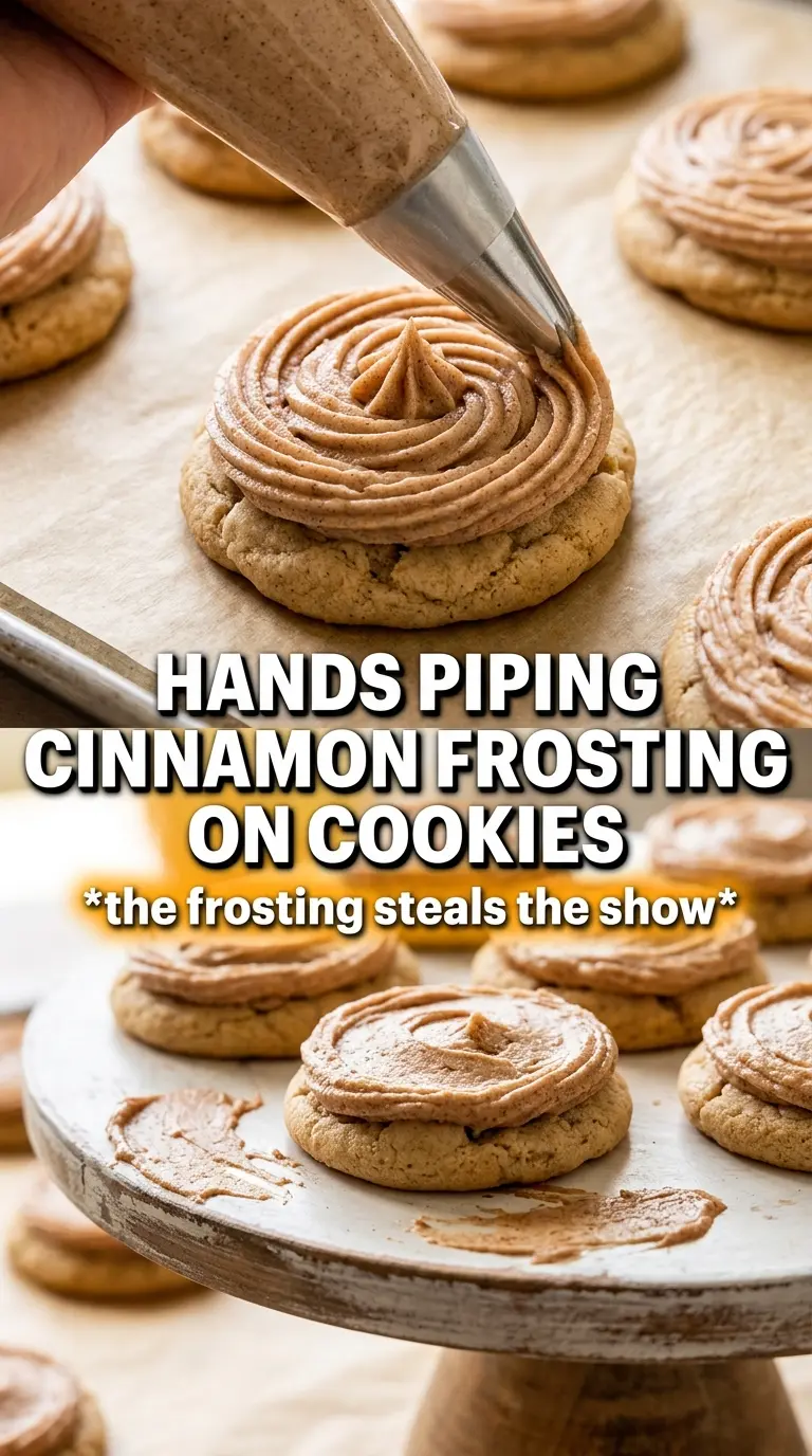 Pumpkin Cookies With Cinnamon Frosting, soft pillowy, cinnamon sugar