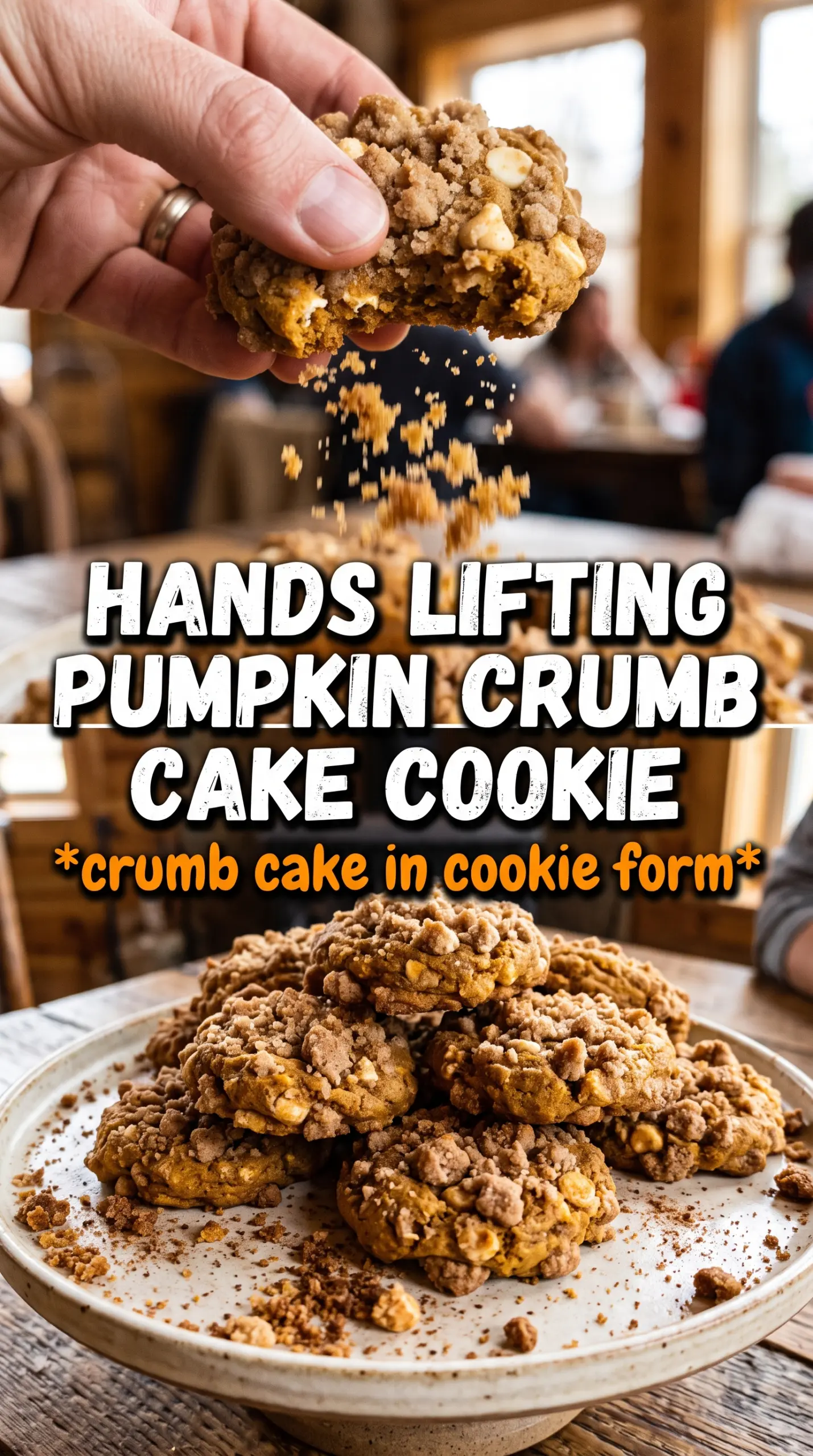 Pumpkin Crumb Cake Cookies thick crumb-topped