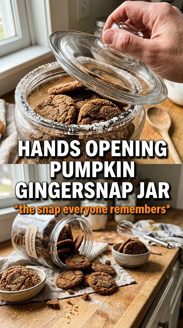 Pumpkin Gingersnap Cookies crinkled spiced sugar