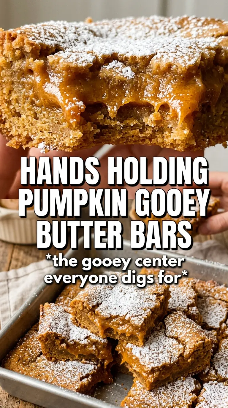 Pumpkin Gooey Butter Bars pumpkiny gooey powdered sugar