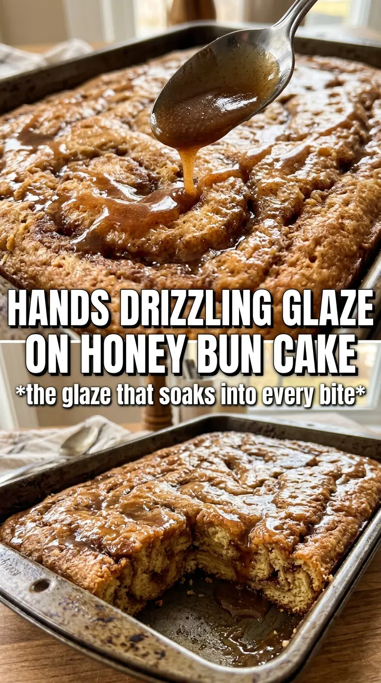 Pumpkin Honey Bun Cake golden swirl glaze