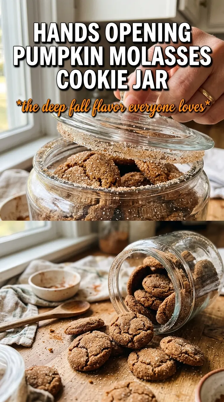 Pumpkin Molasses Cookies, crinkled sugar-coated, spiced