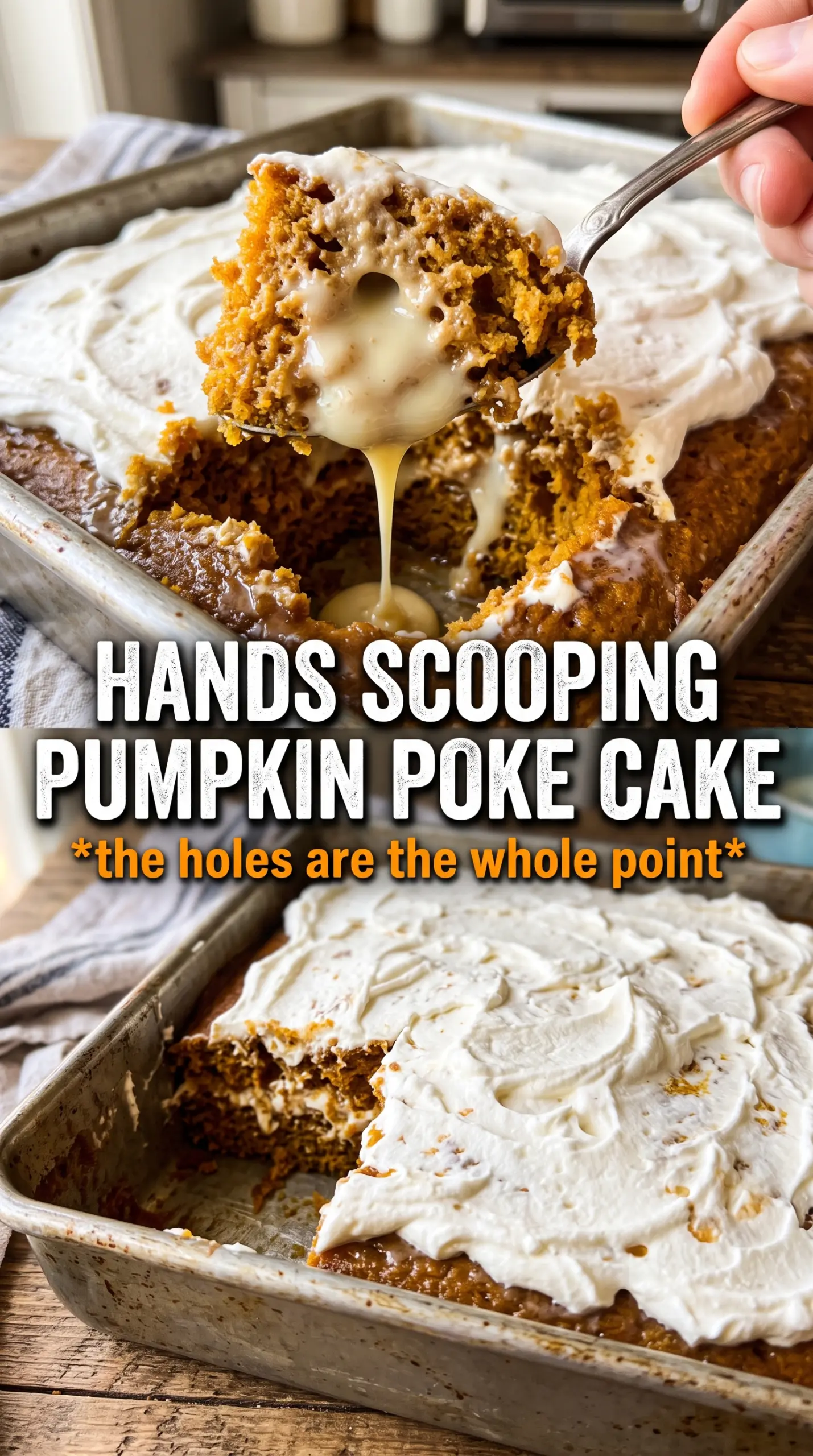 pumpkin poke cake caramel toffee creamy
