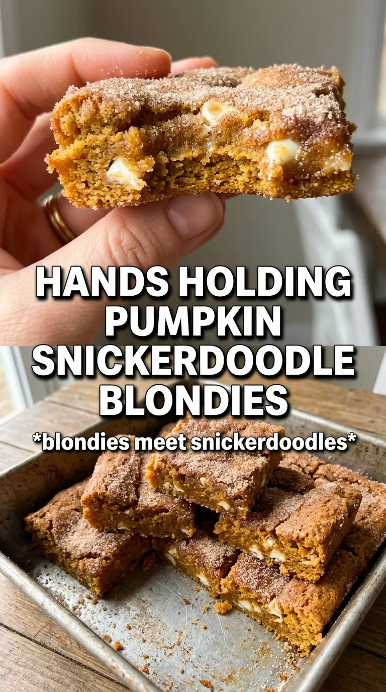Pumpkin Snickerdoodle Blondies chewy cinnamon-spiced bars