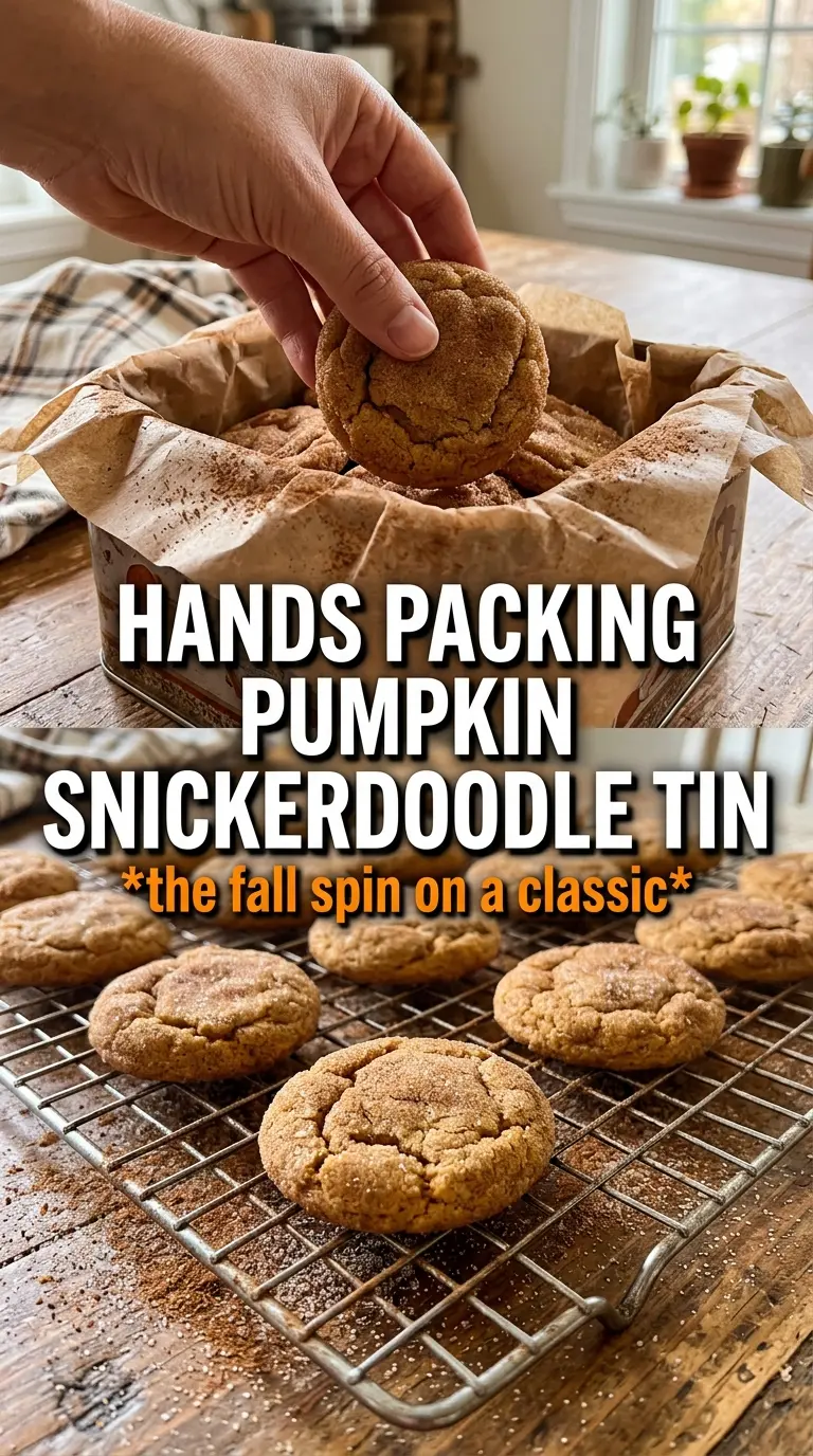 Pumpkin Snickerdoodles soft crinkled cinnamon-sugar cookies