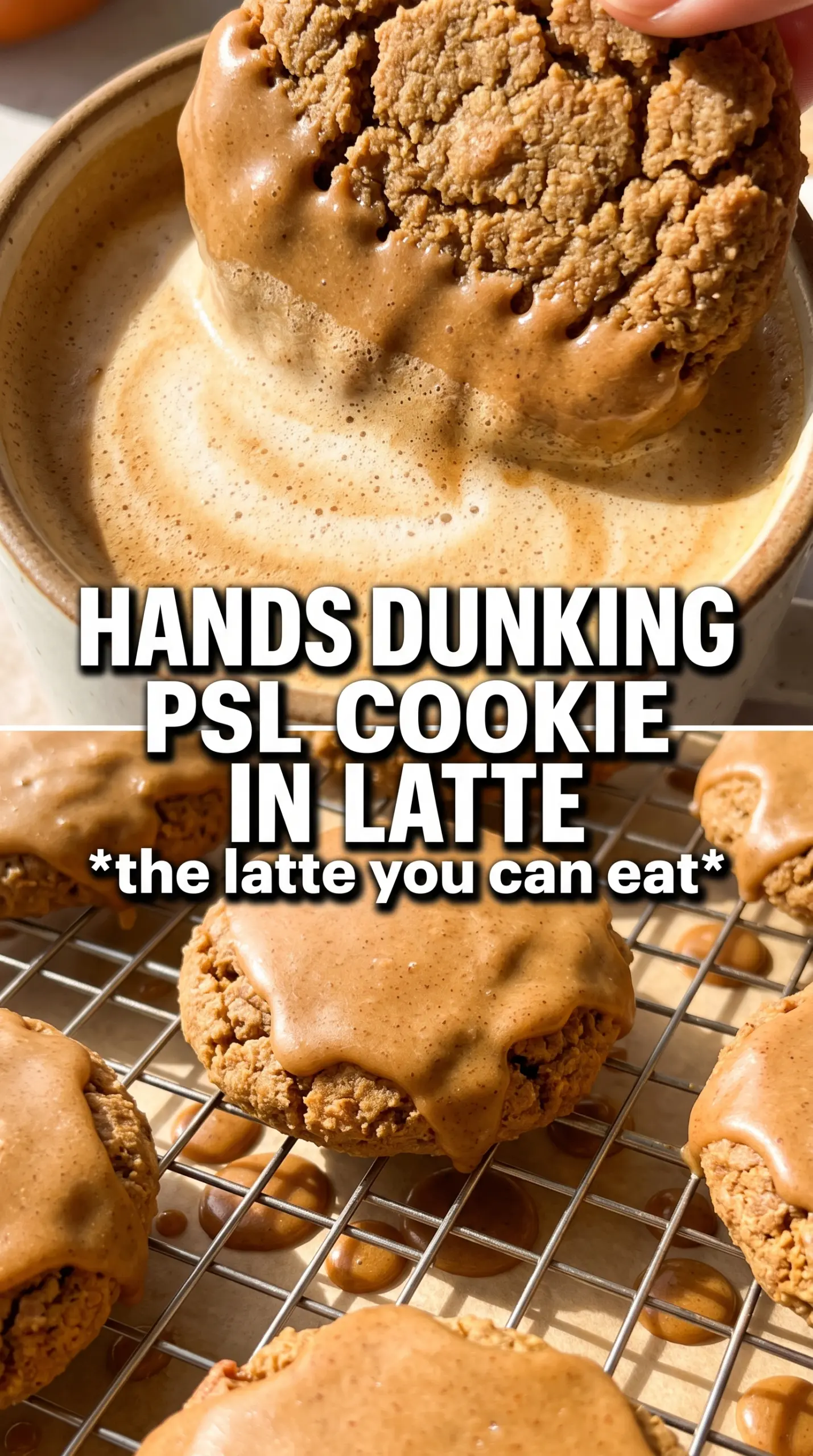 Pumpkin Spice Latte Iced Oatmeal Cookies, chewy glaze, espresso-cinnamon