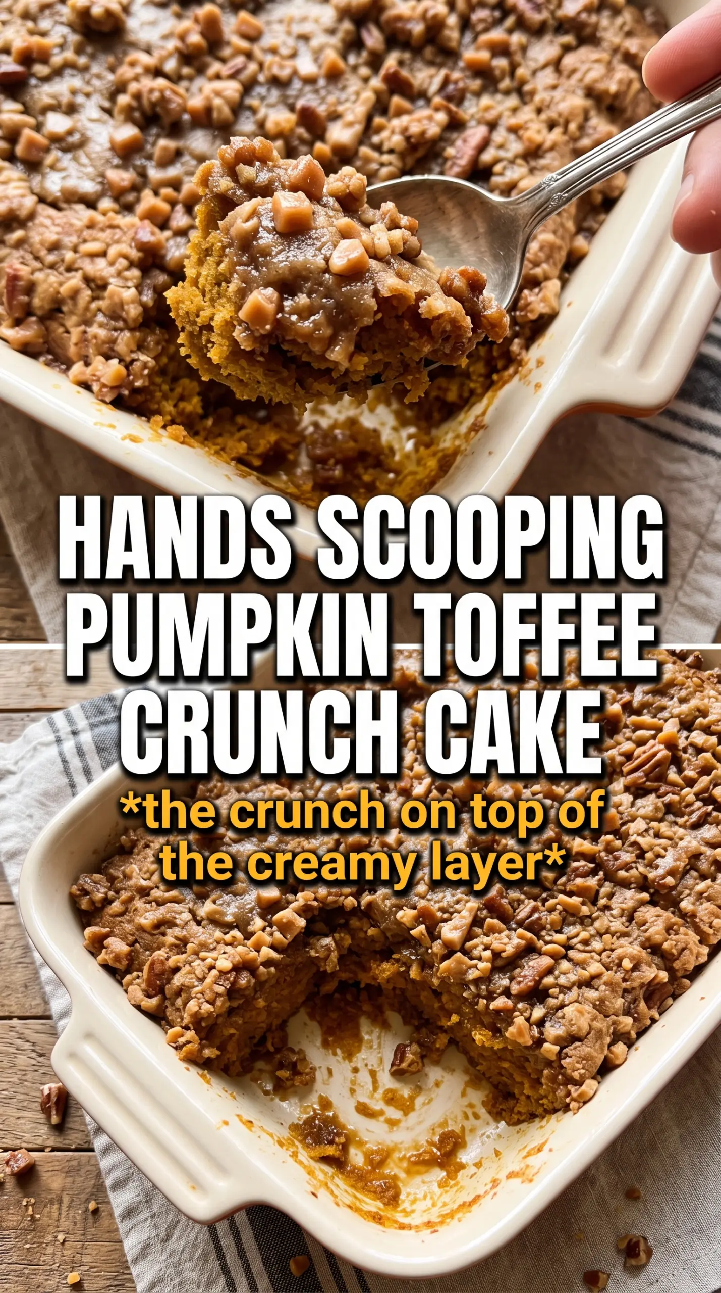 Pumpkin Toffee Crunch Cake golden layers toffee frosting