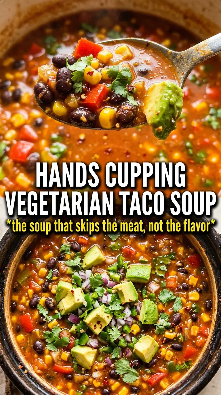 Vegetarian Taco Soup vibrant bean-packed broth